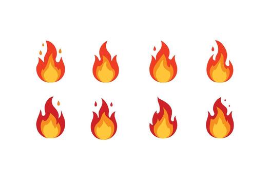 Flame-Only Different Variations Illustration vector