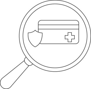 aumentador vaso Destacar un crédito tarjeta con un proteger y médico cruzar enfatizando seguro cuidado de la salud pago vector