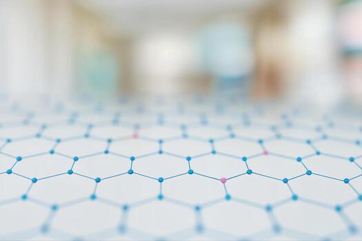 Hexagonal Lattice Pattern With Shallow Depth Of Field In An Abstract Indoor Setting With Soft Focused Background And Light Tones photo
