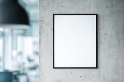Loft Poster Display Indoors on a Concrete Wall in a Modern Setting with Natural Light and a Blurred Background for Minimalist Design Inspiration photo