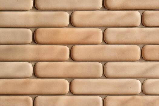 Ceramic Tile Wall With Smooth Baguette Texture Featuring Rectangular Shapes Aligned in a Uniform Pattern in Earthy Tones photo