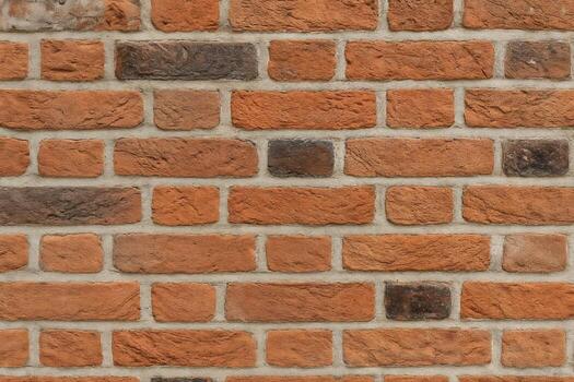 Flemish Bond Brick Wall With Alternating Red And Dusky Blocks Captured In Natural Light Highlighting The Texture And Arrangement Of The Brick Pattern photo