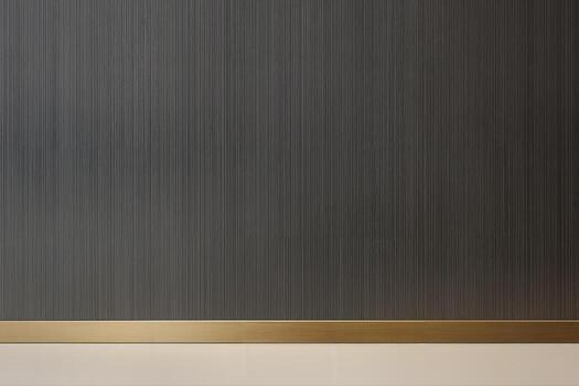 Machined Slate Wall Features Vertical Lines with a Wooden Trim Base for a Modern Indoor Setting in Natural Light Creating a Minimalist and Textured Background photo