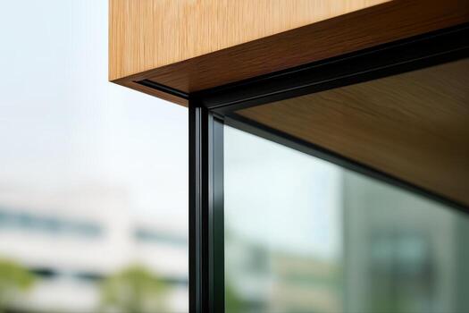 Mitered Corner Window Design Showcasing Elegant Detailing In A Contemporary Architectural Setting With A Focus On Precision Craftsmanship And Design Aesthetics photo