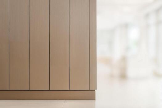 Warm Aluminum Planks in a Modern Indoor Setting with a Soft Blurred Background With Shallow Depth Of Field Including Light and Shadow Play photo