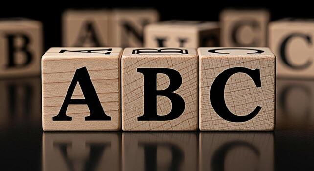 Wooden alphabet blocks spelling out AI on a dark surface representing artificial intelligence and the future of technology with a minimalist and conceptual design photo