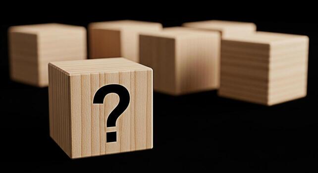 Arrangement of wooden toy blocks on a black surface creating a minimalist and geometric composition evoking a sense of order simplicity and the potential for creative construction and building concept photo