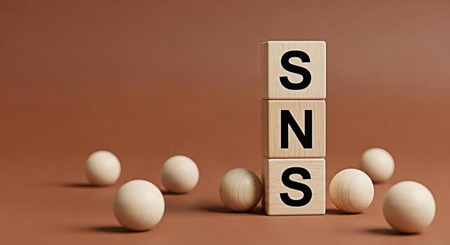 Wooden blocks displaying SN in a minimalist studio setting symbolizing serial number tracking and inventory management evoking a sense of order and precision for business and technology applications photo