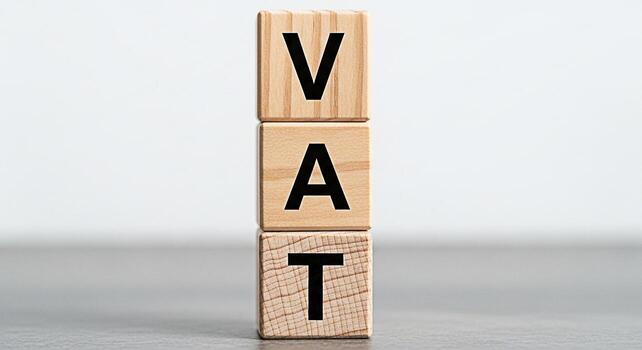 de madera bloques apilado verticalmente monitor el acrónimo IVA en contra un neutral antecedentes representando valor adicional impuesto financiero conceptos y negocio conformidad en un sencillo y claro visual foto