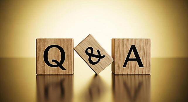 Wooden blocks displaying Q A on a reflective surface symbolizing questions and answers in a learning environment evoking a sense of knowledge clarity and problemsolving for educational and business pu photo