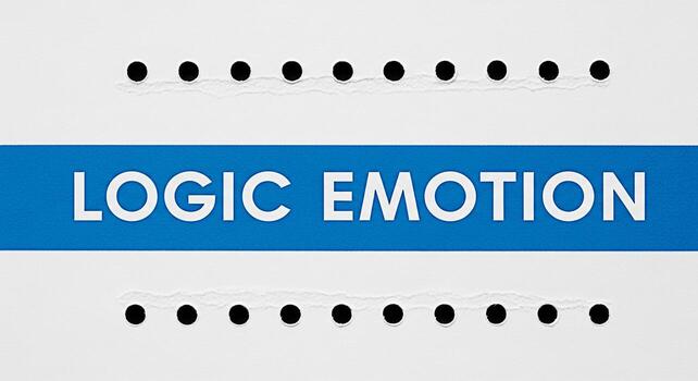 Conceptual paper art showcasing Logic and Emotion in a balanced composition symbolizing the interplay between rational thought and feelings set against a clean minimalist background evoking a sense of photo