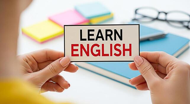 de cerca de manos participación un firmar aprender Inglés en un brillante moderno estudiar ambiente simbolizando educación idioma adquisición y el búsqueda de conocimiento con un atención en global comunicación foto