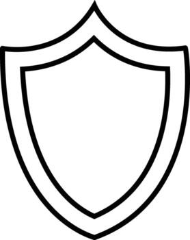 Simple outline of a medieval shield with a double border on a white background vector