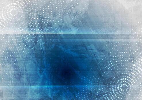 Blue grey grunge texture abstract geometric background with halftone dots vector