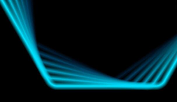 Blue smooth curved lines abstract hi-tech geometric background vector