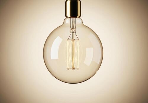 detallado estudio Disparo de un clásico de gran tamaño globo ligero bulbo diseño con calentar ligero foto