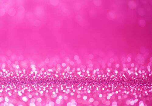 Bright magenta pink glitter texture background with shimmering festive bokeh lights photo