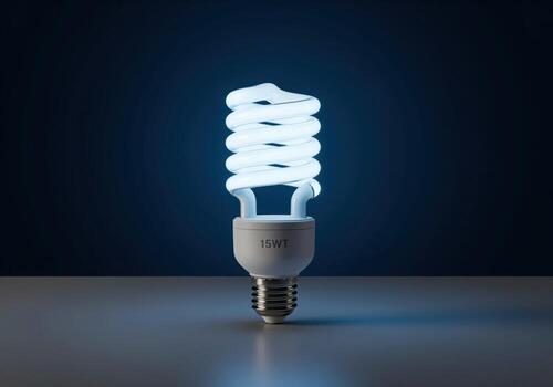 brillante 15 vatio espiral energía ahorro ligero bulbo esclarecedor un oscuro espacio foto
