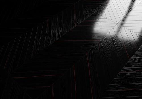 Luxurious dark hardwood flooring texture with glossy chevron pattern and dramatic light photo