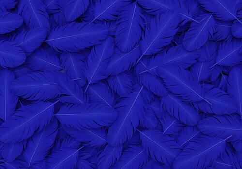 Abstract seamless texture background made of vibrant royal blue feathers overlapping. photo