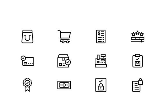 Online Ordering Delivery Concepts Line Icon Pack Designed for Smooth App Marketing Visuals vector