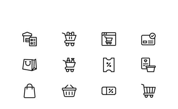 Online Ordering Delivery Concepts Line Icon Pack Designed for Smooth App Website and Marketing Visuals vector