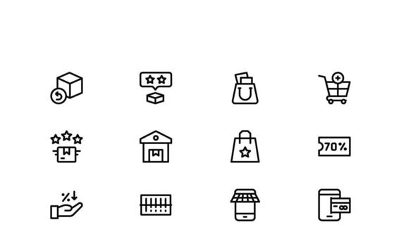 E-commerce Logistics Payment Icon Set Featuring Modern Minimal and Pixel-Perfect Design Elements vector