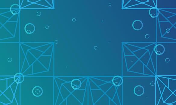 Abstract Blue Gradient with Geometric Grid and Floating Circles. futuristic digital background with clean lines and modern tech vibe vector