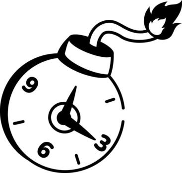 A sketchy style icon showing a countdown vector