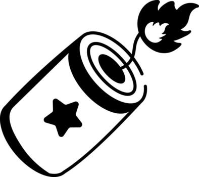 A hand drawn style icon showing a firecracker vector