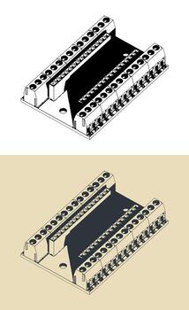 Arduino nano IO shield illustrations vector