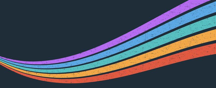 Geometric Stripe Rainbow Groovy Pattern vector