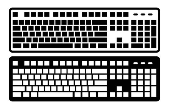 Computer Keyboard on Transparent Backgroun.d. vector