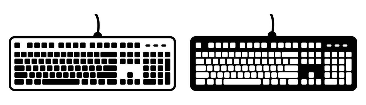 Computer Keyboard on Transparent Background. vector