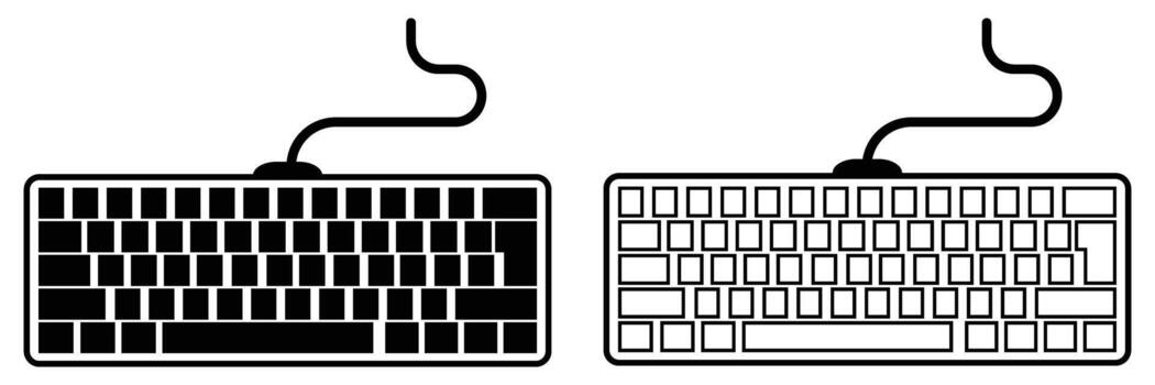Computer Keyboard on Transparent Backgroun d. vector