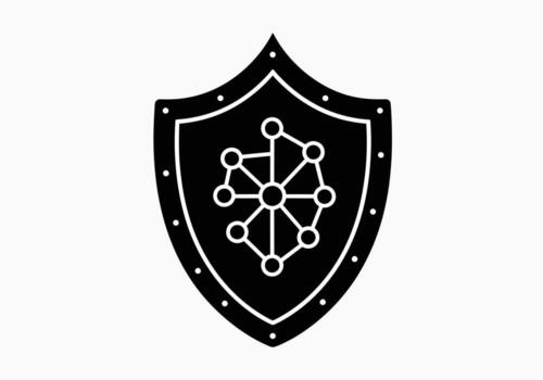 resumen red proteger icono representando la seguridad cibernética y datos proteccion vector