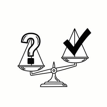 Scales of Decision Making and Problem Solving Illustration vector