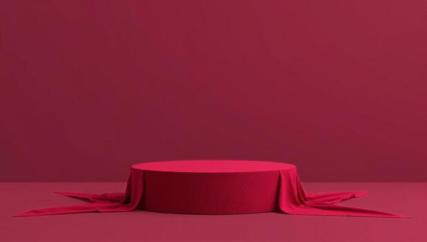 Bright Pink Podium Against a Colorful Backdrop for Product Display photo