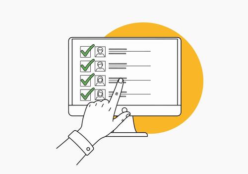 Choosing the Right Candidate from a Digital List of Applicants vector