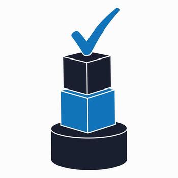 Concept Of Success and Achievement with Checklist and Stacked Blocks vector