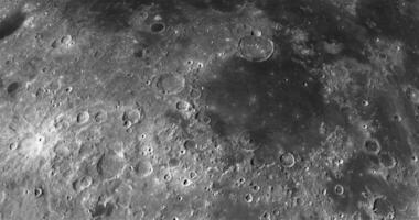 yegua humor en el lunar superficie de el Luna en rotación, 3d representación video