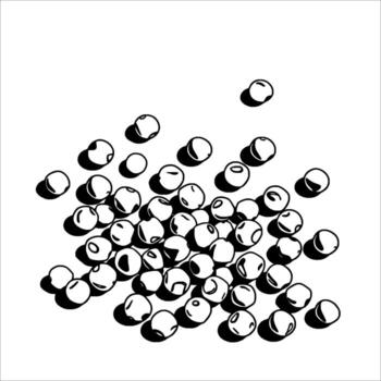 Monochrome Graphic Depiction Of Gathered Circular Objects With Shadows On White Surface vector