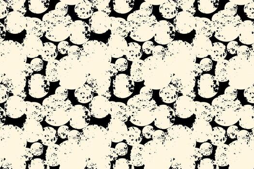 Seamless abstract pattern with grunge circular shapes in black and beige tones. Modern minimalist texture design for fabrics, packaging, and contemporary backgrounds vector