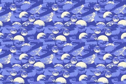 Seamless pattern with grunge textured circles in deep purple and violet tones. Abstract and bold design for modern packaging, fashion prints, textiles, and digital backdrops vector