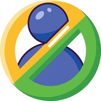 A flat style icon representing blocked user vector