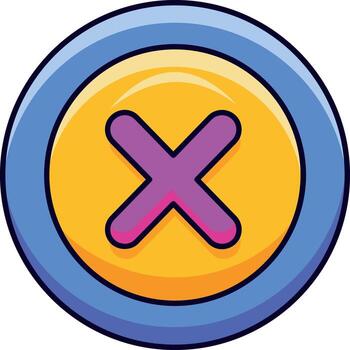 A flat style icon showing stop button vector