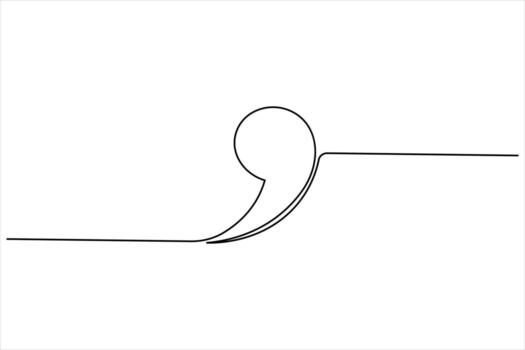 Abstract quote mark one line drawing minimal design vector