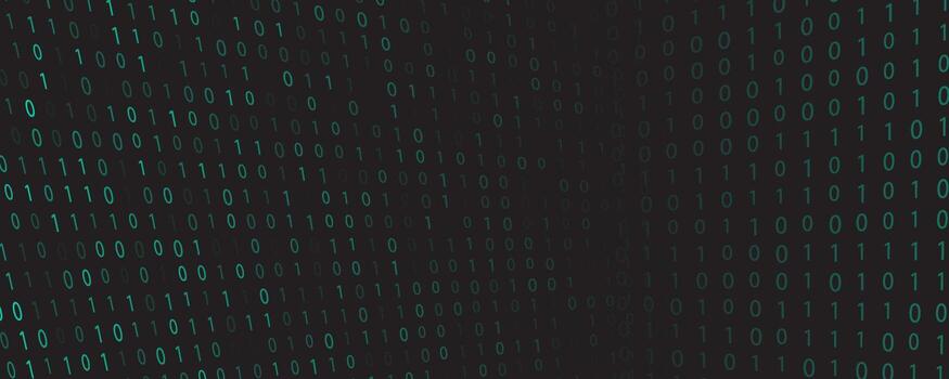 digital binario código corriente resumen verde perspectiva 0, 1 vector