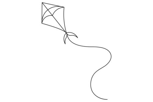 mínimo continuo línea Arte de volador cometa vector