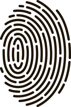Fingerprint icon representing biometrics, identity, and security vector